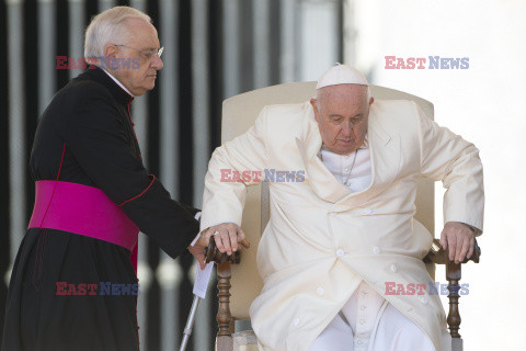 Papież Franciszek podczas audiencji generalnej