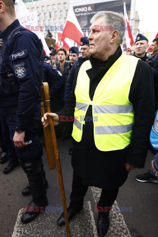 Protest rolników w Warszawie