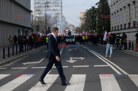 Protest rolników w Warszawie