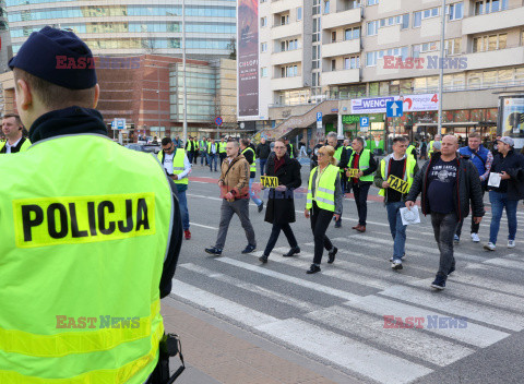 Protest taksówkarzy w Warszawie