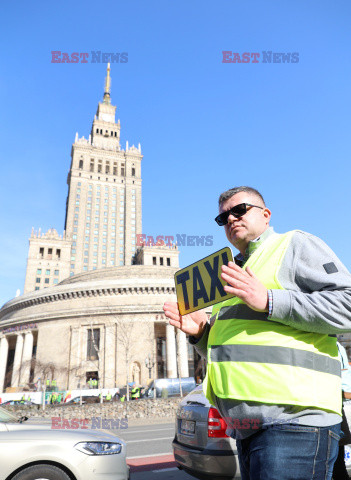 Protest taksówkarzy w Warszawie