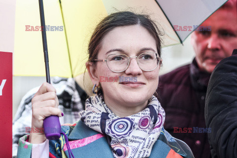 Konferencja prasowa posłanki Pauliny Matysiak i Bartosza Gruceli w Olsztynie