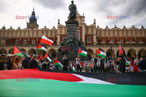 Demonstracja solidarności z Palestyną w Krakowie