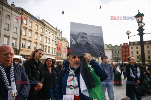 Demonstracja solidarności z Palestyną w Krakowie