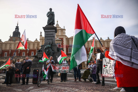 Demonstracja solidarności z Palestyną w Krakowie