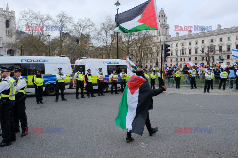 Demonstracje zwolenników Izraela i Palestyny w Londynie