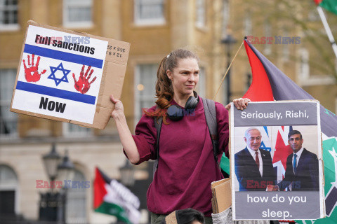 Demonstracje zwolenników Izraela i Palestyny w Londynie