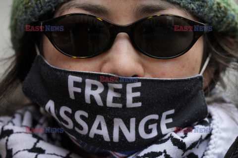 Protest w Londynie o uwolnienie Juliana Assange'a