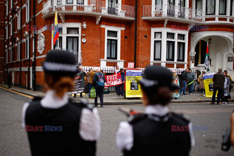 Protest w Londynie o uwolnienie Juliana Assange'a