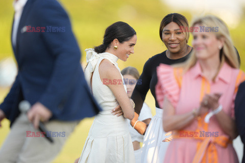 Meghan Markle i książę Harry za zawodach Salute Polo Challenge