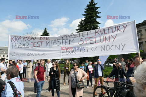 Aleksander Miszalski i Rafał Trzaskowski na spotkaniu wyborczym w Krakowie