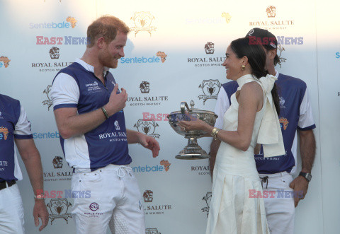 Meghan Markle i książę Harry za zawodach Salute Polo Challenge