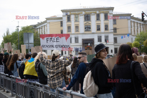 Protest krewnych obrońców Azovstalu