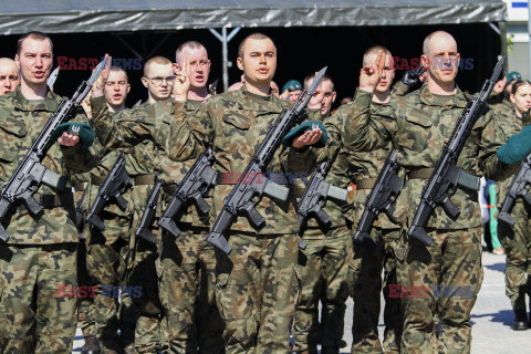 Przysięga wojskowa w 9 Olsztyńskim Batalionie Dowodzenia