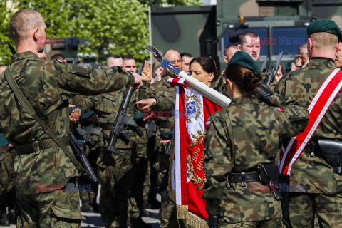 Przysięga wojskowa w 9 Olsztyńskim Batalionie Dowodzenia