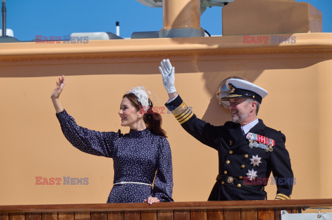 Król Fryderyk i królowa Maria na statku
