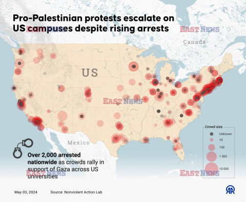 Propalestyńskie protesty w kampusach na świecie