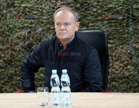 Premier Tusk przy granicy z Białorusią