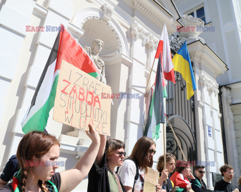 Propalestyński protest przed UW