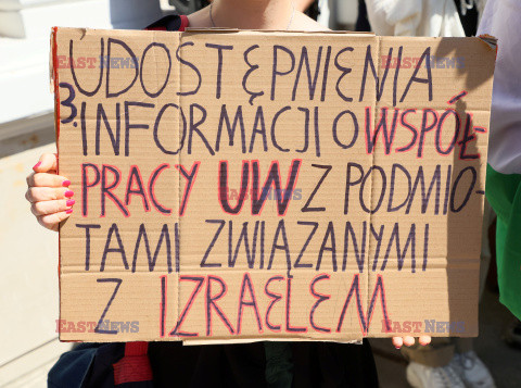 Propalestyński protest przed UW