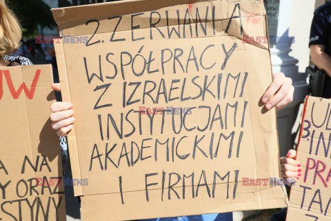 Propalestyński protest przed UW