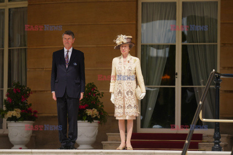 Księżniczka Anna podczas corocznego przyjęcia w ogrodzie pałacu Buckingham