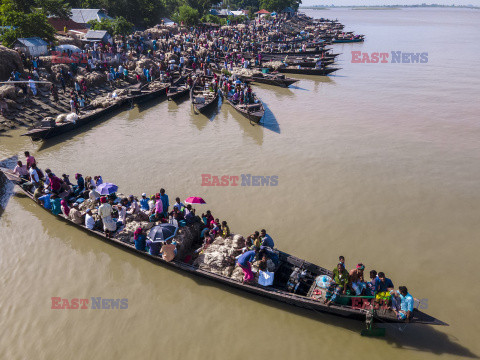 Targ juty w Bangladeszu z lotu ptaka