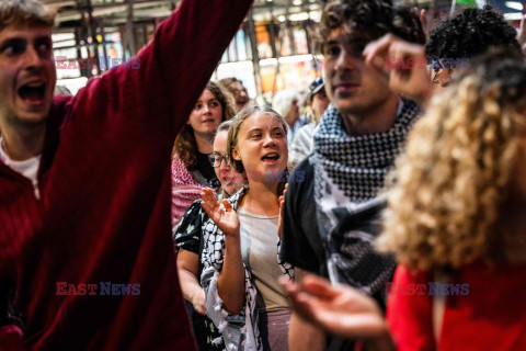 Greta Thunberg na demonstracji w kampusie w Kopenhadze