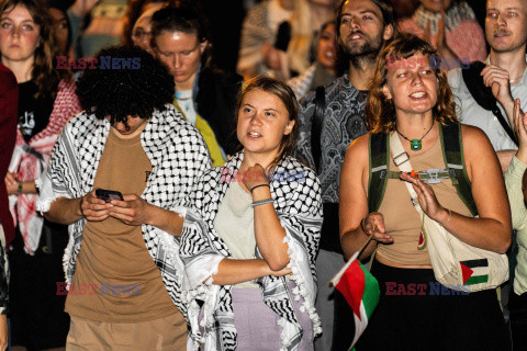 Greta Thunberg na demonstracji w kampusie w Kopenhadze