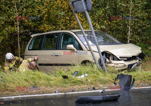 Wypadek na DK27 pod ZIeloną Górą