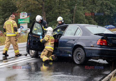 Wypadek na DK27 pod ZIeloną Górą