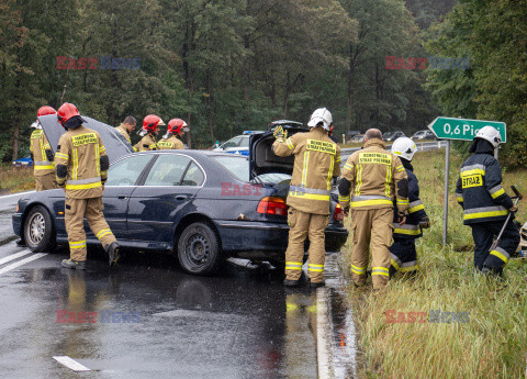 Wypadek na DK27 pod ZIeloną Górą