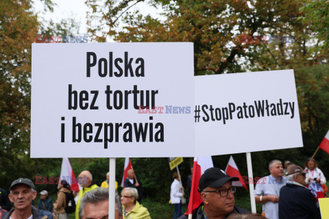 Protest PiS przed Ministerstwem Sprawiedliwości