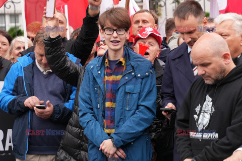 Protest PiS przed Ministerstwem Sprawiedliwości