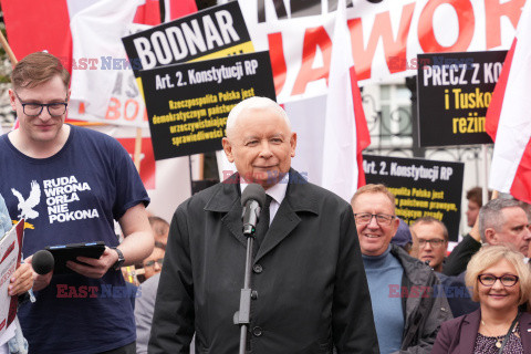 Protest PiS przed Ministerstwem Sprawiedliwości