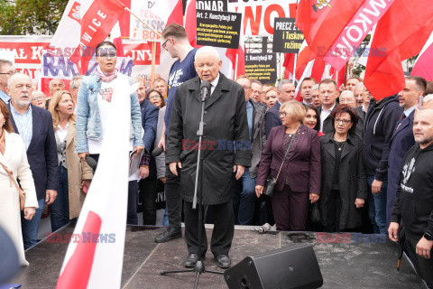 Protest PiS przed Ministerstwem Sprawiedliwości