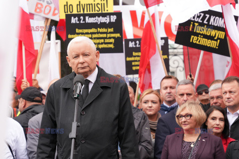 Protest PiS przed Ministerstwem Sprawiedliwości