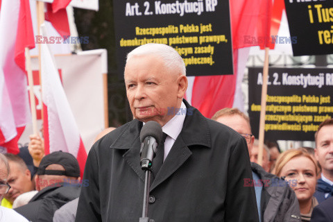 Protest PiS przed Ministerstwem Sprawiedliwości