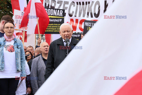 Protest PiS przed Ministerstwem Sprawiedliwości