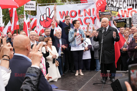 Protest PiS przed Ministerstwem Sprawiedliwości