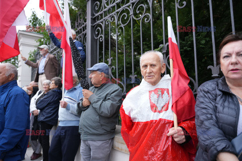 Protest PiS przed Ministerstwem Sprawiedliwości