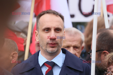 Protest PiS przed Ministerstwem Sprawiedliwości