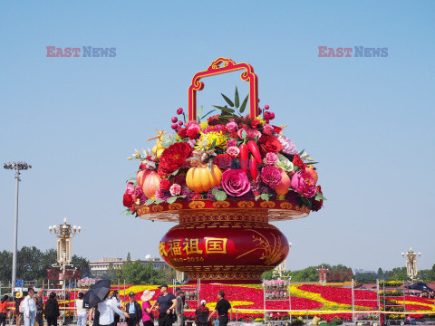 Dekoracje z kwiatów na placu Tian’anmen