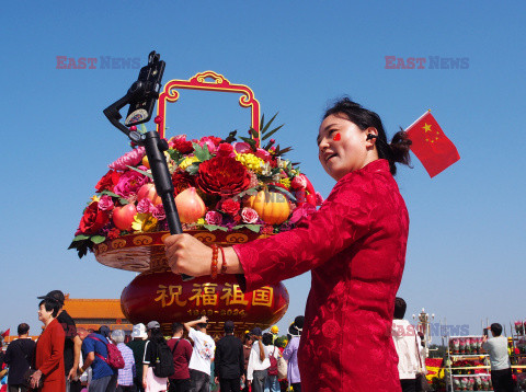 Dekoracje z kwiatów na placu Tian’anmen