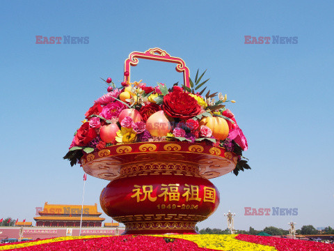 Dekoracje z kwiatów na placu Tian’anmen