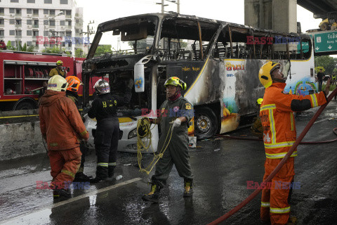 Pożar autobusu z uczniami i nauczycielami w Bangkoku