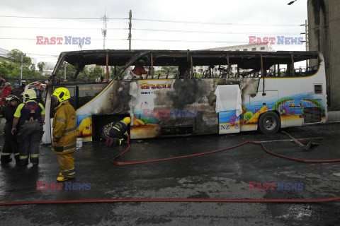 Pożar autobusu z uczniami i nauczycielami w Bangkoku