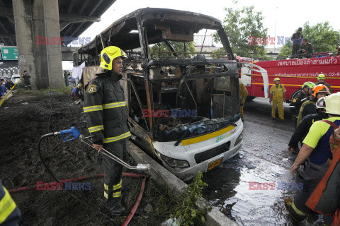 Pożar autobusu z uczniami i nauczycielami w Bangkoku