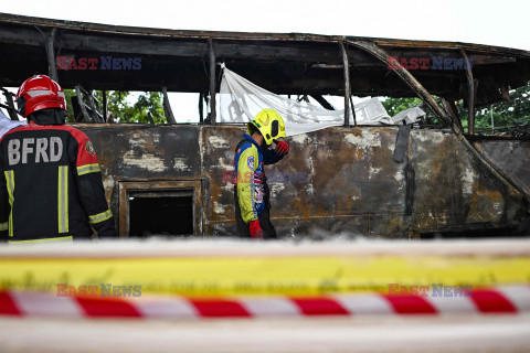 Pożar autobusu z uczniami i nauczycielami w Bangkoku