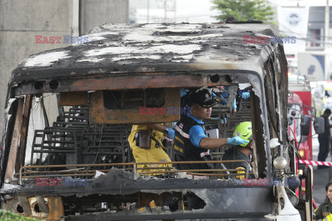 Pożar autobusu z uczniami i nauczycielami w Bangkoku